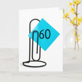 60ste verjaardag op een paperclip kaart (Gele Bloem)