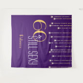 60ste verjaardag paars goud fotocabine achtergrond wandkleed (Voorkant (horizontaal))