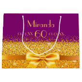 60ste verjaardag paarse goudnaam elegant large cadeautasje (Voorkant)