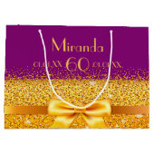 60ste verjaardag paarse goudnaam elegant large cadeautasje (Achterkant)