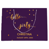 60ste verjaardag paarse goudtypografie groot cadeauzakje (Voorkant)