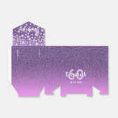 60ste verjaardag paarse roze glitter dank u bedankdoosjes (Uitgevouwen)