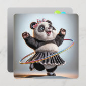 60ste verjaardag Panda Beer met Hula Hoop Kaart (Voorkant / Achterkant)
