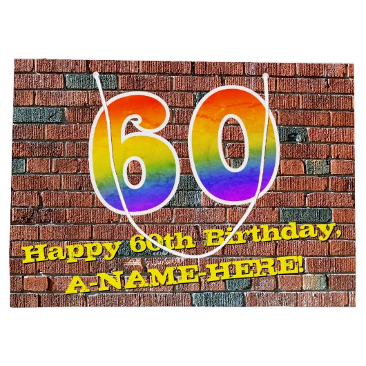 60ste verjaardag: Plezier, Graffiti-geïnspireerde Groot Cadeauzakje (Achterkant)