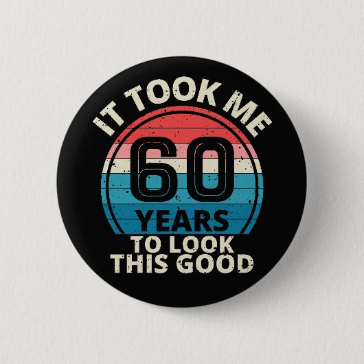 60ste verjaardag ronde button 5,7 cm (Voorkant)