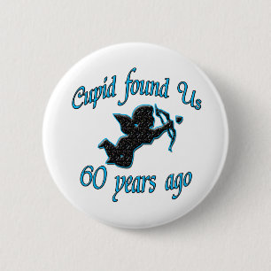 60ste. Verjaardag Ronde Button 5,7 Cm