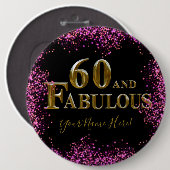 60ste verjaardag ronde button 6,0 cm (Voorkant /achterkant)