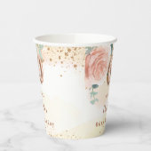 60ste verjaardag roos gouden florale glitter golde papieren bekers (Links)