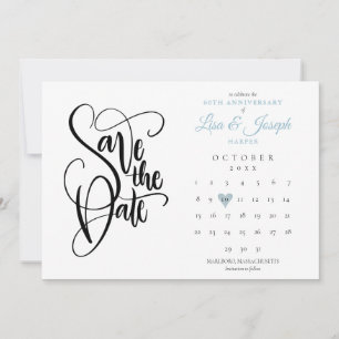 60ste verjaardag Save the Date kalender Blauwe Har
