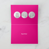 60ste verjaardag SIX OH! foto roze retro Kaart (Binnen)