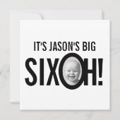 60ste verjaardag SIX OH! foto zwart wit Kaart (Voorkant)