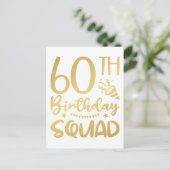 60ste verjaardag squad 60 feest crew briefkaart (Staand voorkant)