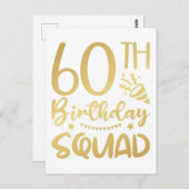 60ste verjaardag squad 60 feest crew briefkaart (Voorkant / Achterkant)