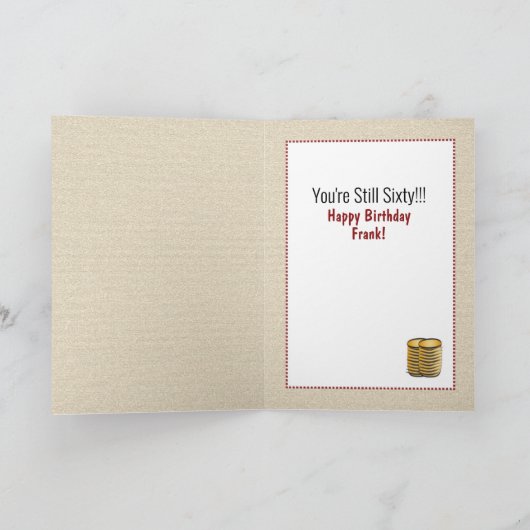 60ste verjaardag van Funny Gambling Poker Cartoon Kaart (Binnen)