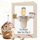 60ste verjaardag van Funny Gambling Poker Cartoon Kaart