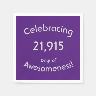 60ste verjaardag vieren 21,915 dagen Awesomeness Servet