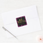 60ste verjaardag vierkante sticker (Envelop)