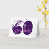 60ste Verjaardag voor dochter, paarse tekst op wit Kaart (Gele Bloem)