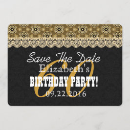 60ste verjaardag voor haar A02 Black en Gold Save The Date