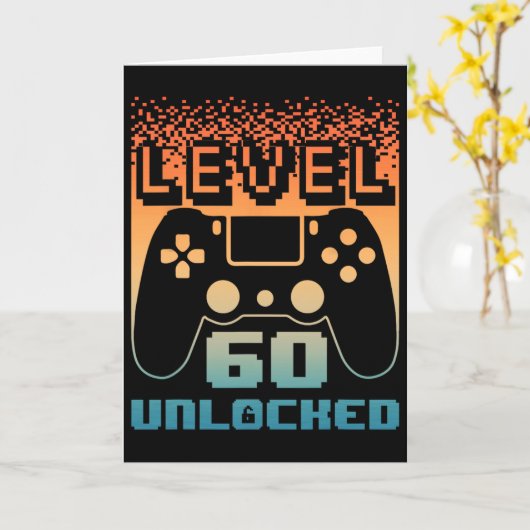 60ste verjaardag voor mannen level 60 vrijgespeeld kaart (Gele Bloem)