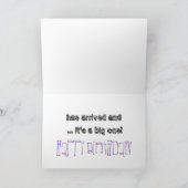 60ste Verjaardag voor zuster, paarse tekst op wit Kaart (Binnen)