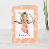 60ste verjaardag Vrouw Cartoon Etnisch Grappig Gez Kaart (Voorkant)