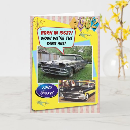 60ste verjaardag! Wauw, dezelfde leeftijd als deze Kaart (Gele Bloem)