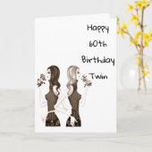 **60ste** VERJAARDAG WENST MIJN **TWEELINGZUS** Kaart (Gele Bloem)