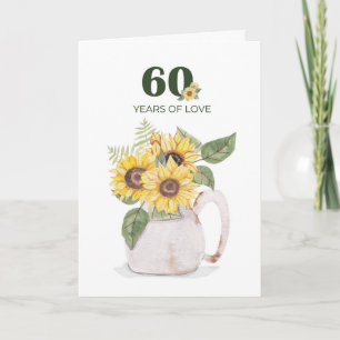 60ste verjaardag Zonnebloemen Jaren van Liefde Kaart