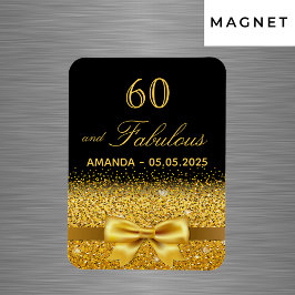 60ste verjaardag zwart goud elegant save the date magneet
