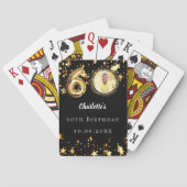 60ste verjaardag zwart goud sterren foto pokerkaarten (Achterkant)
