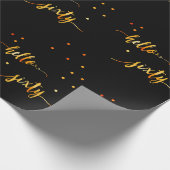 60ste verjaardag zwart goud typografie script cadeaupapier (Hoek)