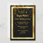 60ste verjaardag zwart met faux Gold lijst Kaart (Voorkant)