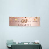 60ste verjaardag: zwarte roos gouden sterren naam spandoek (Beurs)