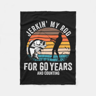60ste verjaardagscadeau voor vissers Mannen Funny  Fleece Deken