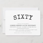 60ste verjaardagsfeest eenvoudig modern minimaal z kaart (Voorkant)