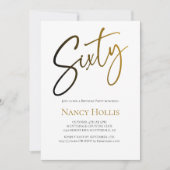 60ste verjaardagsfeest met elegante moderne script kaart (Voorkant)