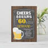 60ste verjaardagsfeest. Proost op 60 jaar bier Kaart (Staand voorkant)