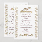 60ste verjaardagsfeest voor ouders kaart (Voorkant / Achterkant)