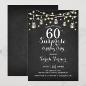 60ste verjaardagsfeestje - Chalkboard Wit Kaart (Voorkant / Achterkant)