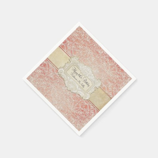 60ste verjaardagsfeestje  Frans Regency Lace Servet (Hoek)