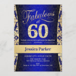 60ste verjaardagsfeestje - Gold Royal Blue Kaart<br><div class="desc">60ste verjaardag Party uitnodiging in koninklijk blauw en goud. Elegante uitnodigingskaart met faux glitter goud en diamanten. Beschikt over maskerpatroon en scriptlettertype. Fantastisch om zestig! Klassiek ontwerp perfect voor een stijlvol feest. Stuur me een bericht als je een aangepaste leeftijd nodig hebt.</div>