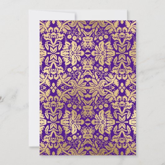 60ste verjaardagsfeestje - Goud Paarse Kaart (Achterkant)