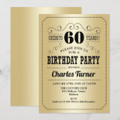 60ste verjaardagsfeestje - Goud Zwart Kaart (Voorkant / Achterkant)