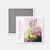 60ste verjaardagsfeestje Save the Date Magnet (Voorkant / Achterkant)