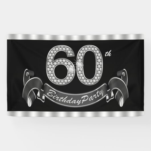 60ste verjaardagsfeestje spandoek (Horizontaal)