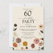 60ste verjaardagsfeestje Terracotta Flowers Kaart (Voorkant)
