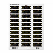 60ste verjaardagsfeestje| Zwart Wit en Goud Glitte Etiket (Full Sheet)