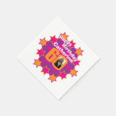 60ste verjaardagsfoto en noem roze sterluiers servetten (Hoek)