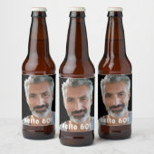 60ste verjaardagsfoto hallo 60 jongens mannen bier etiket (Flessen)